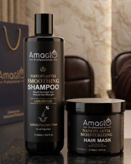 Amaglo Professional Nanoplastia Luxury Combo (Smoothing Shampoo 500ml + Moisturizing Hair Mask 500g)